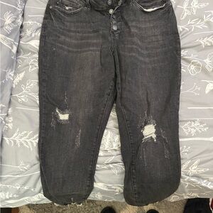 Distressed Black Women's Jeans